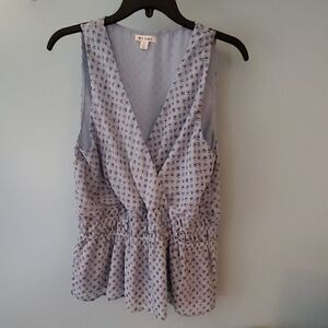 Francesca's peplum tank size large soft blue sparkle thread
